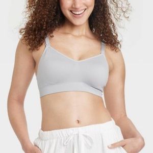 TEK GEAR Maternity Gear light gray clasp front nursing bra size XL